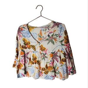 EUC Sisstrevolution Tropical Baby Doll Top Small